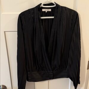 Frame Denim Women's Elegant Black Blouse